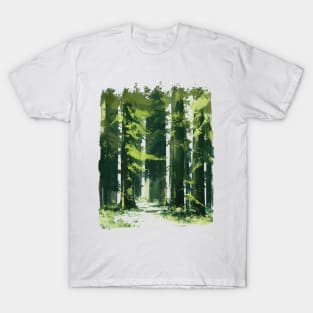 Cute European Forest - Paint Trees T-Shirt
